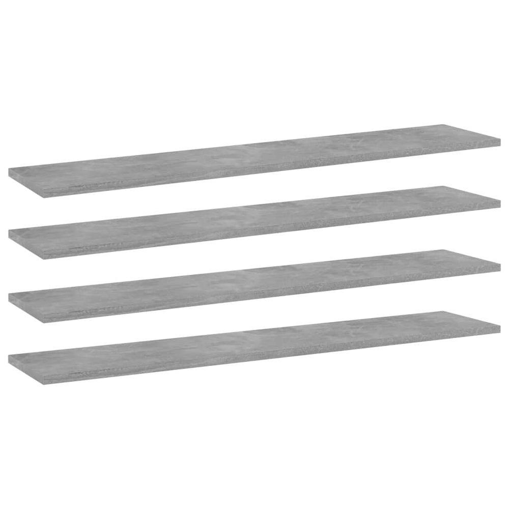 Betongraue Bücherregal-Bretter, 4er-Set