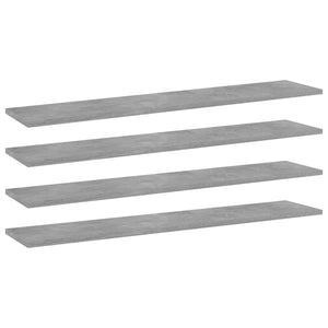 Betongraue Bücherregal-Bretter, 4er-Set