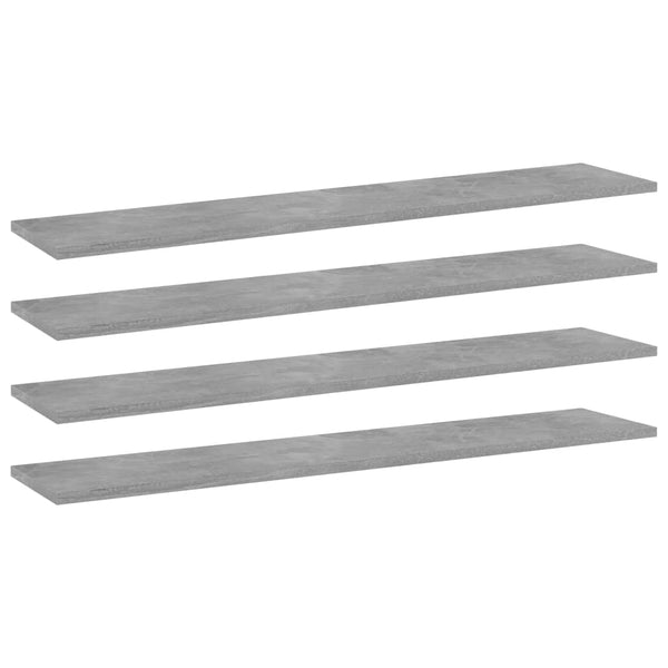 Betongraue Bücherregal-Bretter, 4er-Set