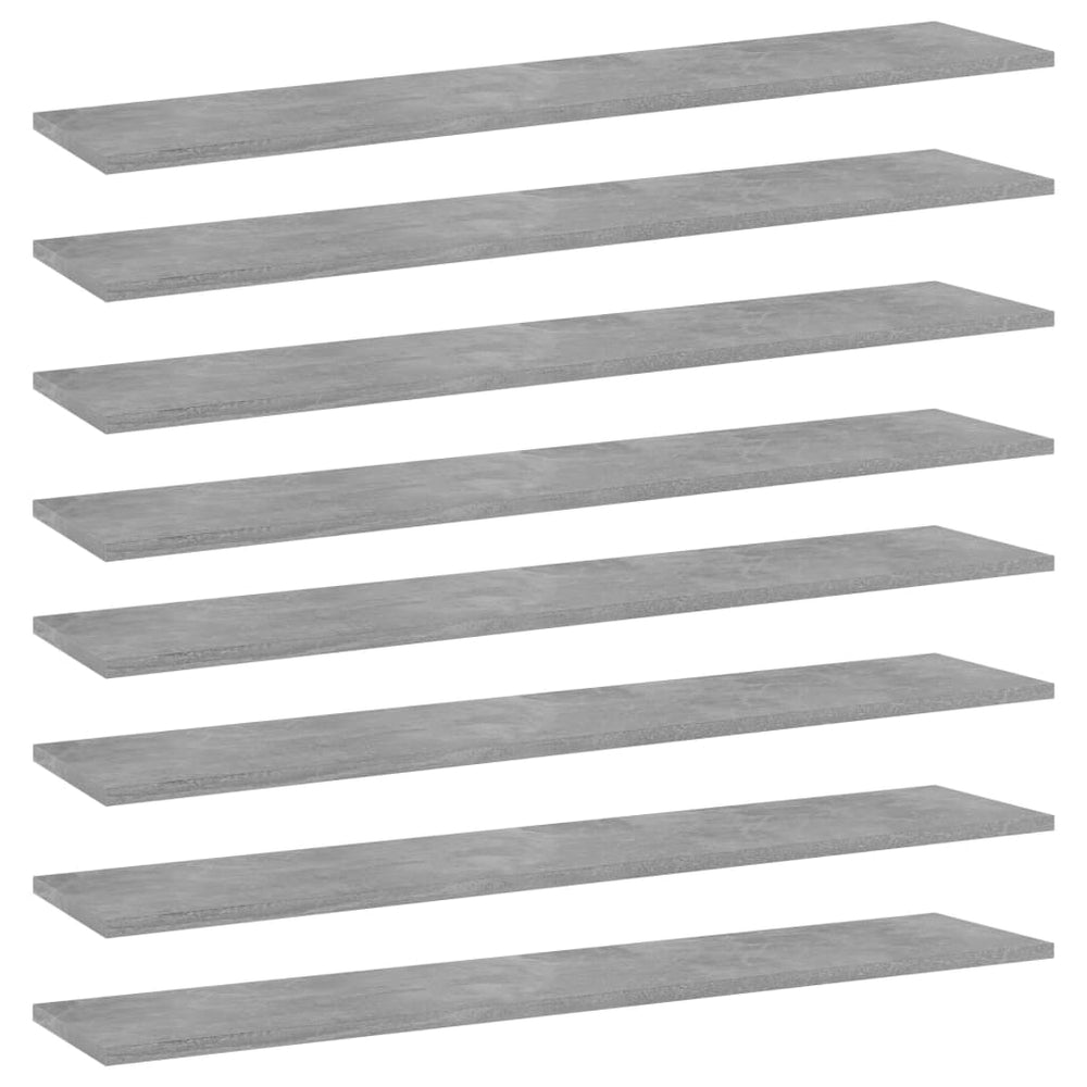 Bücherregal Bretter Betongrau 100x20cm, 8er Set