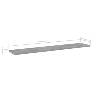 Bücherregal Bretter Betongrau 100x20cm, 8er Set
