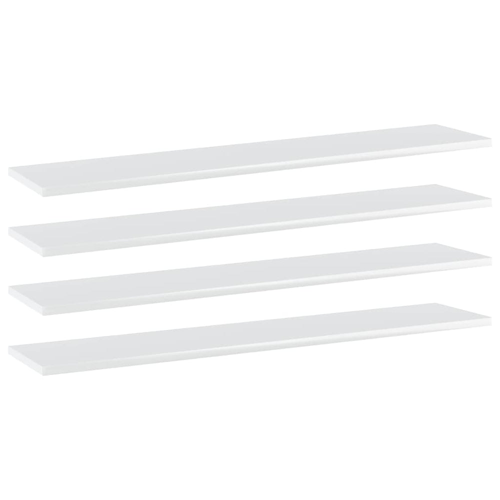 Regalbretter Hochglanz Weiß 100x20 cm, 4er Set