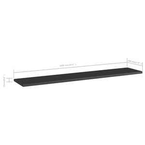 Hochglanz Schwarz Bücherregal Bretter, 4er Set