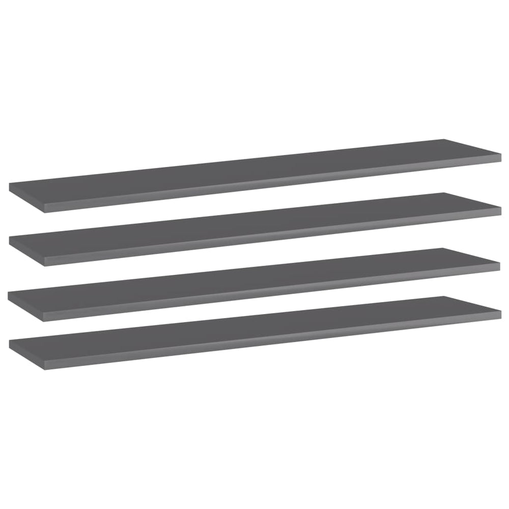 Bücherregal Bretter Grau Hochglanz 4er Set