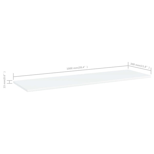 Weiße Bücherregal Bretter, 100 cm, 4er-Set