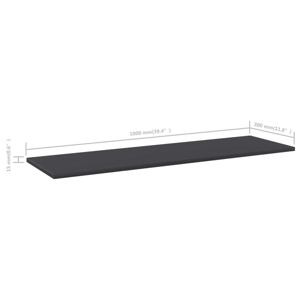 Bücherregal Bretter Grau 100x30 cm, 4er Set