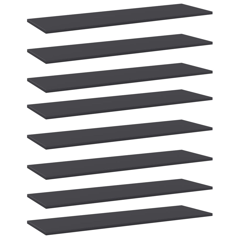 Bücherregal Bretter Grau 100x30 cm, 8er Set
