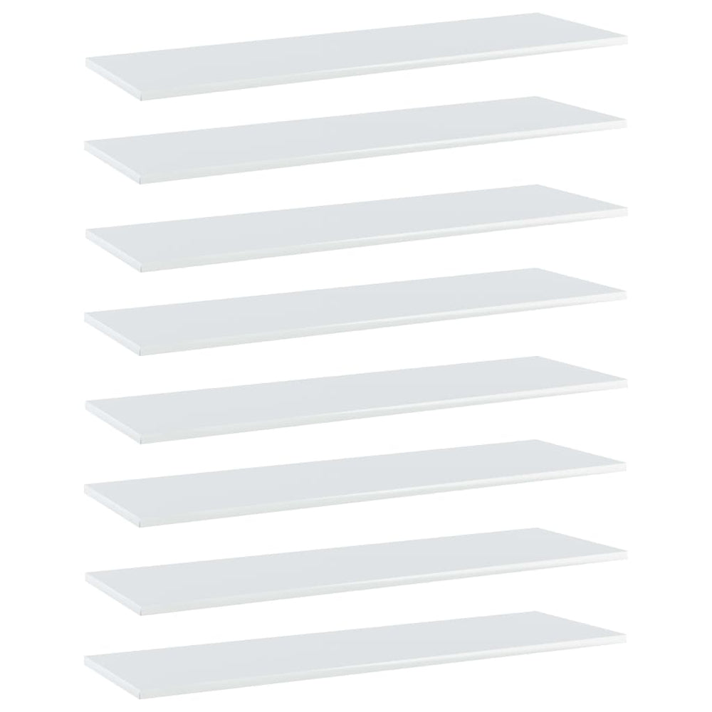 Regalbretter Hochglanz Weiß 100x30 cm, 8er Set