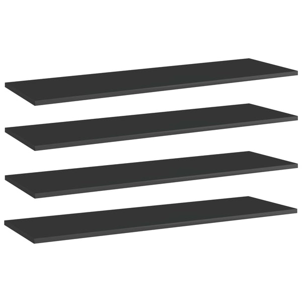 Hochglanz Schwarz Bücherregal-Bretter, 4er Set