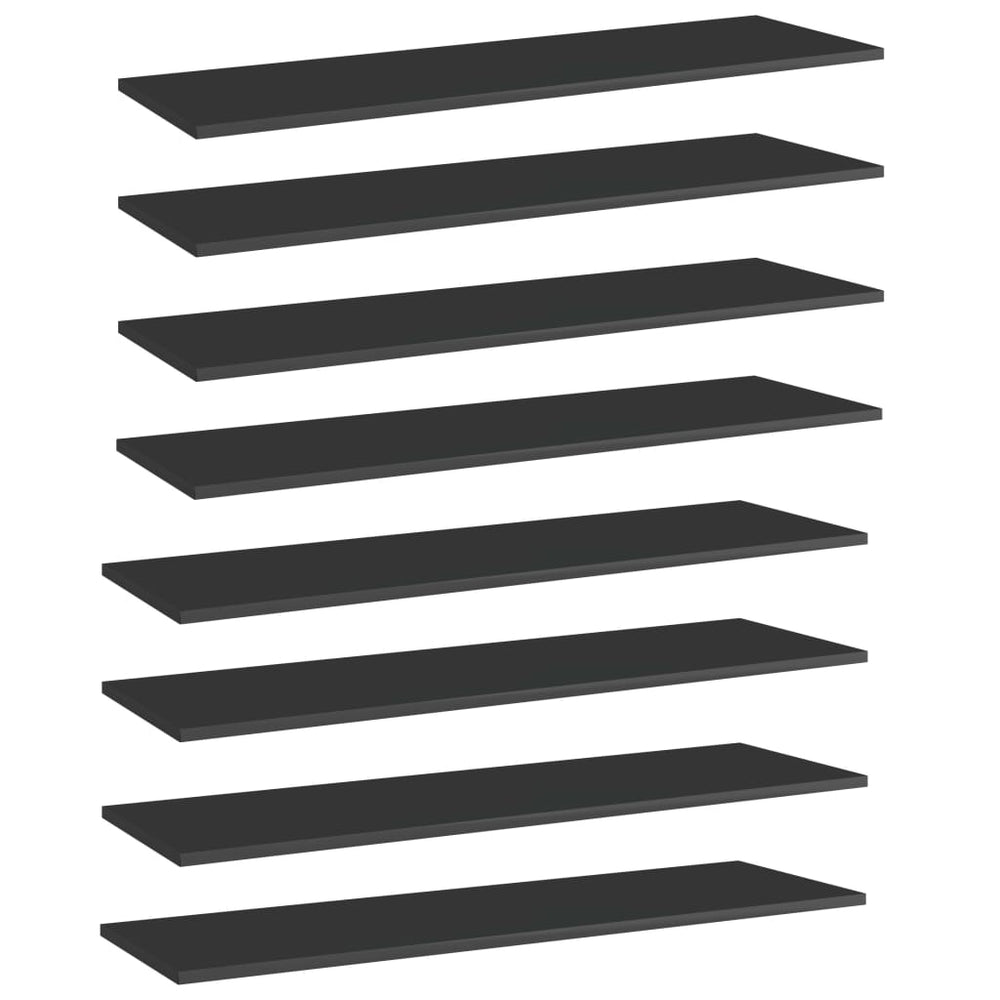 Bücherregal Bretter 100x30 cm, 8er Set Schwarz