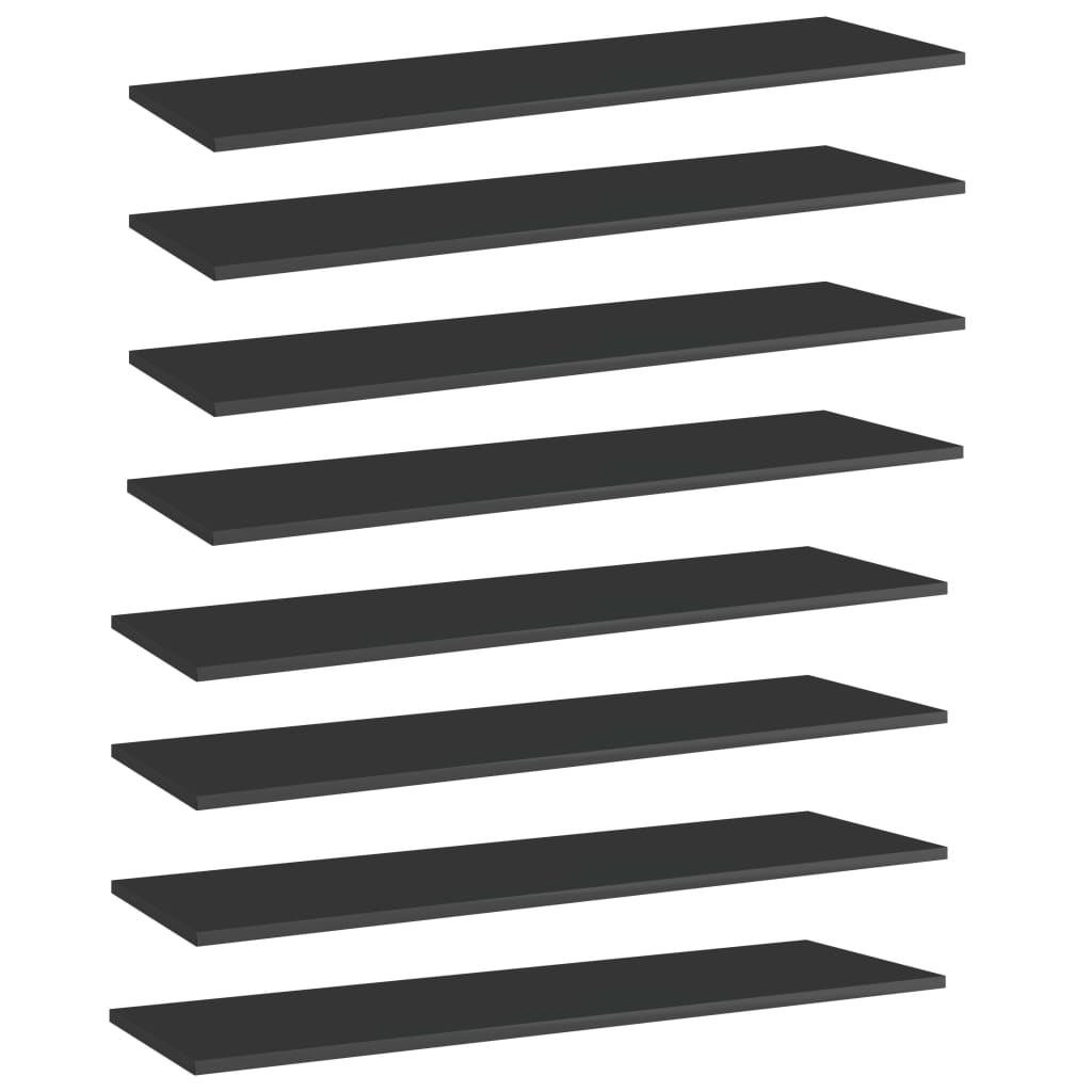 Bücherregal Bretter 100x30 cm, 8er Set Schwarz