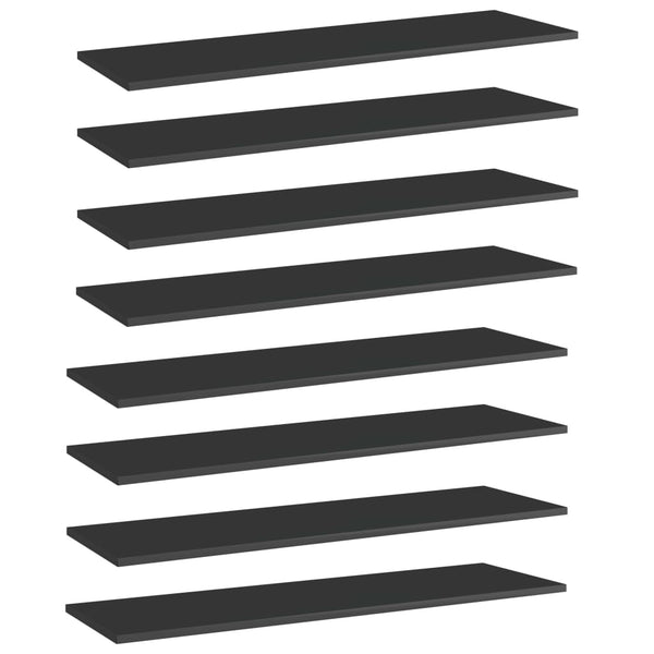 Bücherregal Bretter 100x30 cm, 8er Set Schwarz