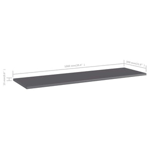 Bücherregal Bretter Hochglanz Grau 100x30 cm, 4er-Set