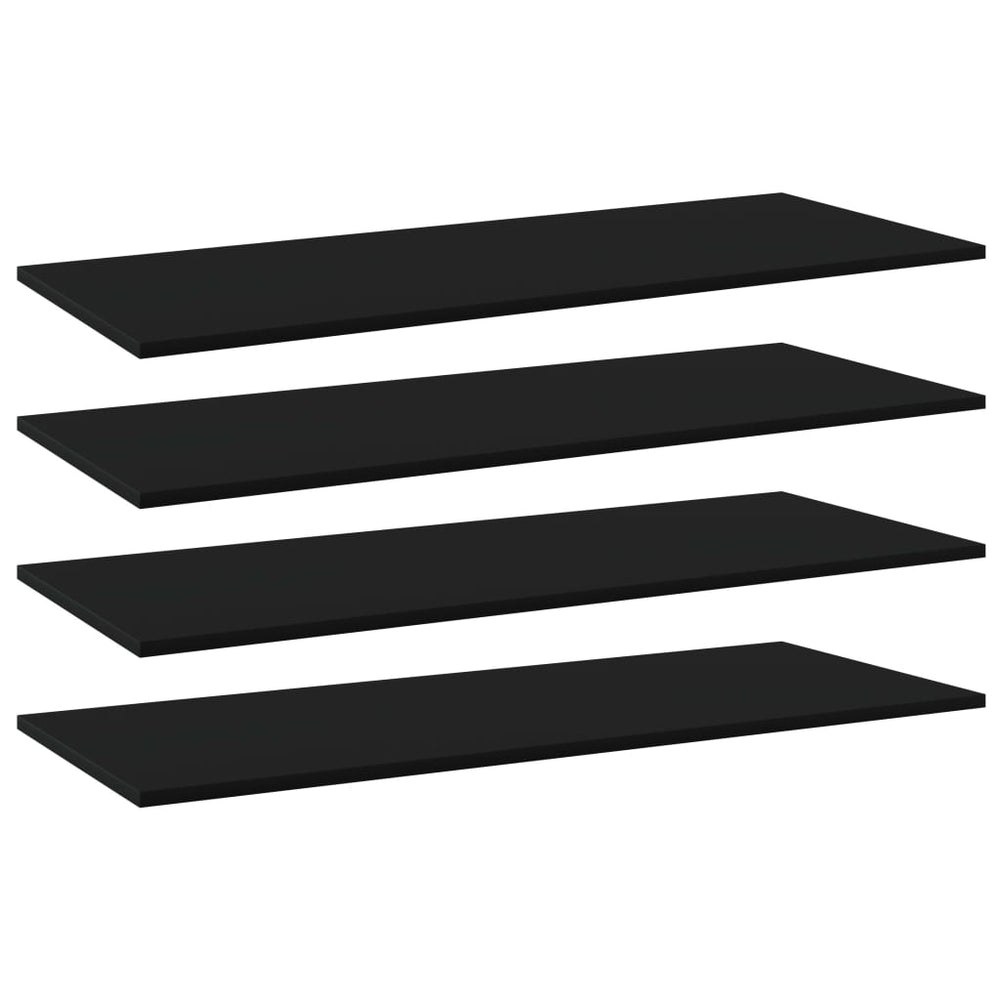 Schwarze Bücherregal Bretter, 4er Set