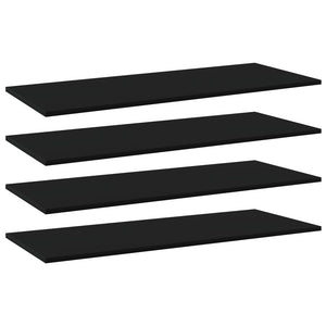 Schwarze Bücherregal Bretter, 4er Set