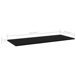 Schwarze Bücherregal Bretter, 4er Set