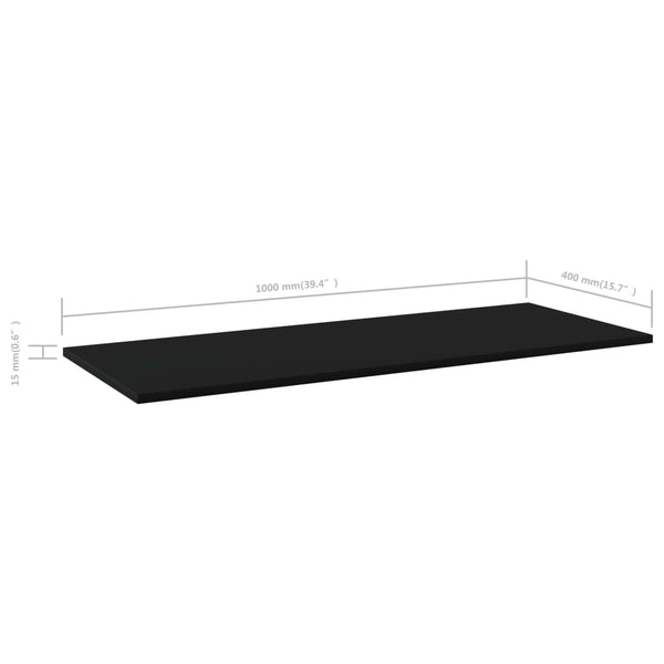 Schwarze Bücherregal Bretter, 4er Set