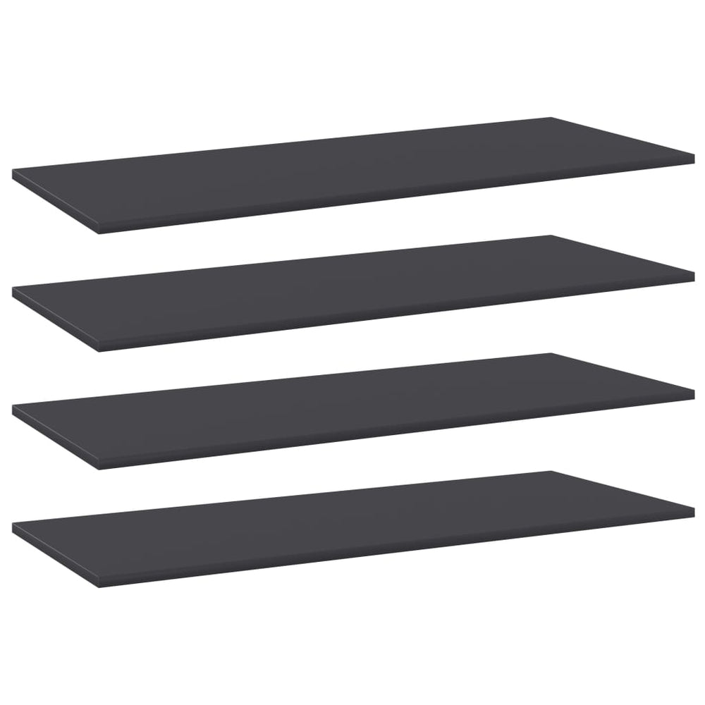 Graue Bücherregal-Bretter, 4er Set