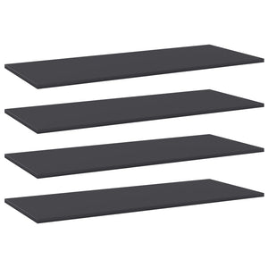 Graue Bücherregal-Bretter, 4er Set