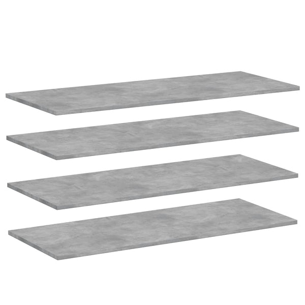 Betongraue Bücherregal-Bretter, 4er-Set