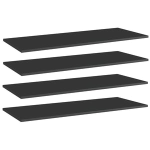 Hochglanz Schwarz Bücherregal Bretter 100x40 cm, 4er Set