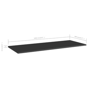 Hochglanz Schwarz Bücherregal Bretter 100x40 cm, 4er Set