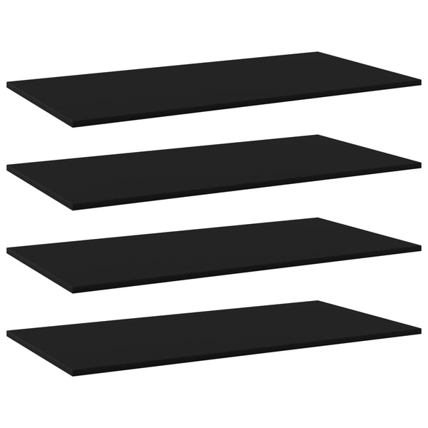 Bücherregal Bretter Schwarz 100x50 cm, 4er Set