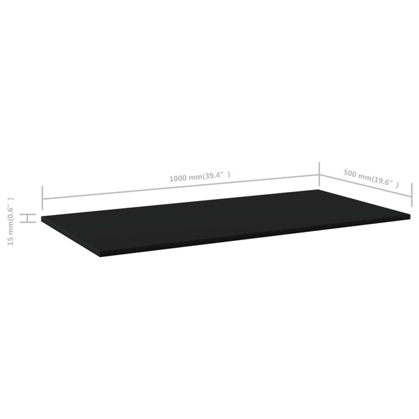 Bücherregal Bretter Schwarz 100x50 cm, 4er Set