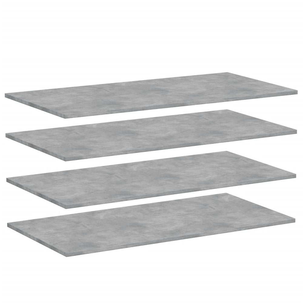 Betongraue Bücherregal-Bretter, 4er-Set