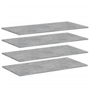 Betongraue Bücherregal-Bretter, 4er-Set