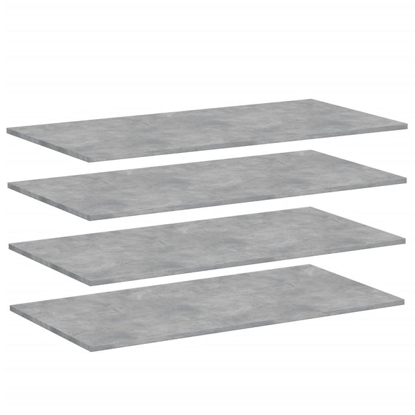 Betongraue Bücherregal-Bretter, 4er-Set