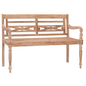 Batavia-Bank 120 cm Weiß Massivholz Teak
