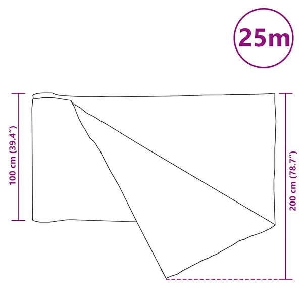 Zaunblende Schwarz 1x25 m HDPE 75 g/m²