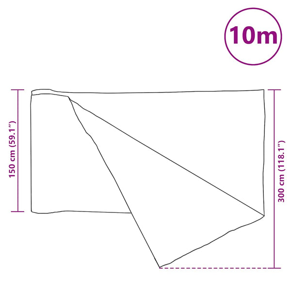 Zaunblende Schwarz 1,5x10 m HDPE 75 g/m²