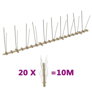 20-tlg. Vogelabwehr-Spikes-Set 10 m Kunststoff 2-reihig