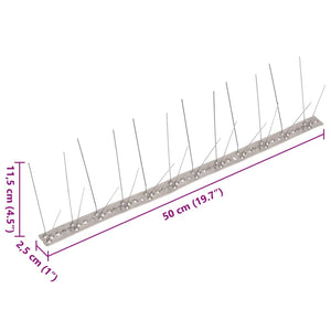 20-tlg. Taubenabwehr Spikes-Set Edelstahl 10 m 4-reihig