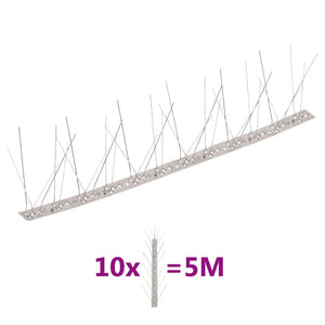 10-tlg. Taubenabwehr Spikes-Set Edelstahl 5 m 5-reihig