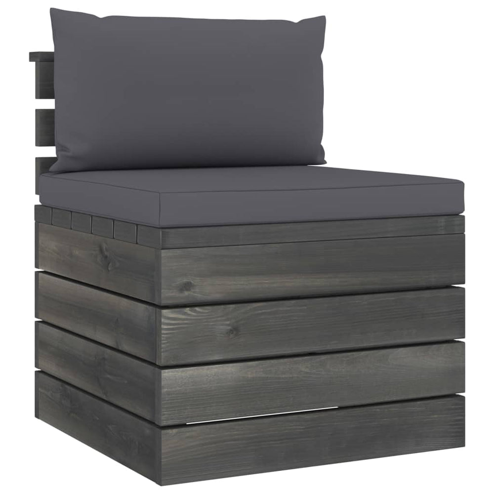 vidaXL Salon de jardin 2 pièces en palettes avec coussins Bois de pin