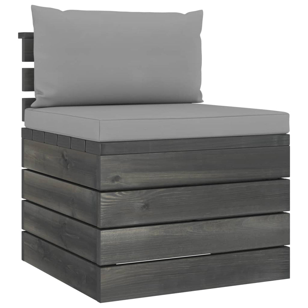 vidaXL Salon de jardin 2 pièces en palettes avec coussins Bois de pin
