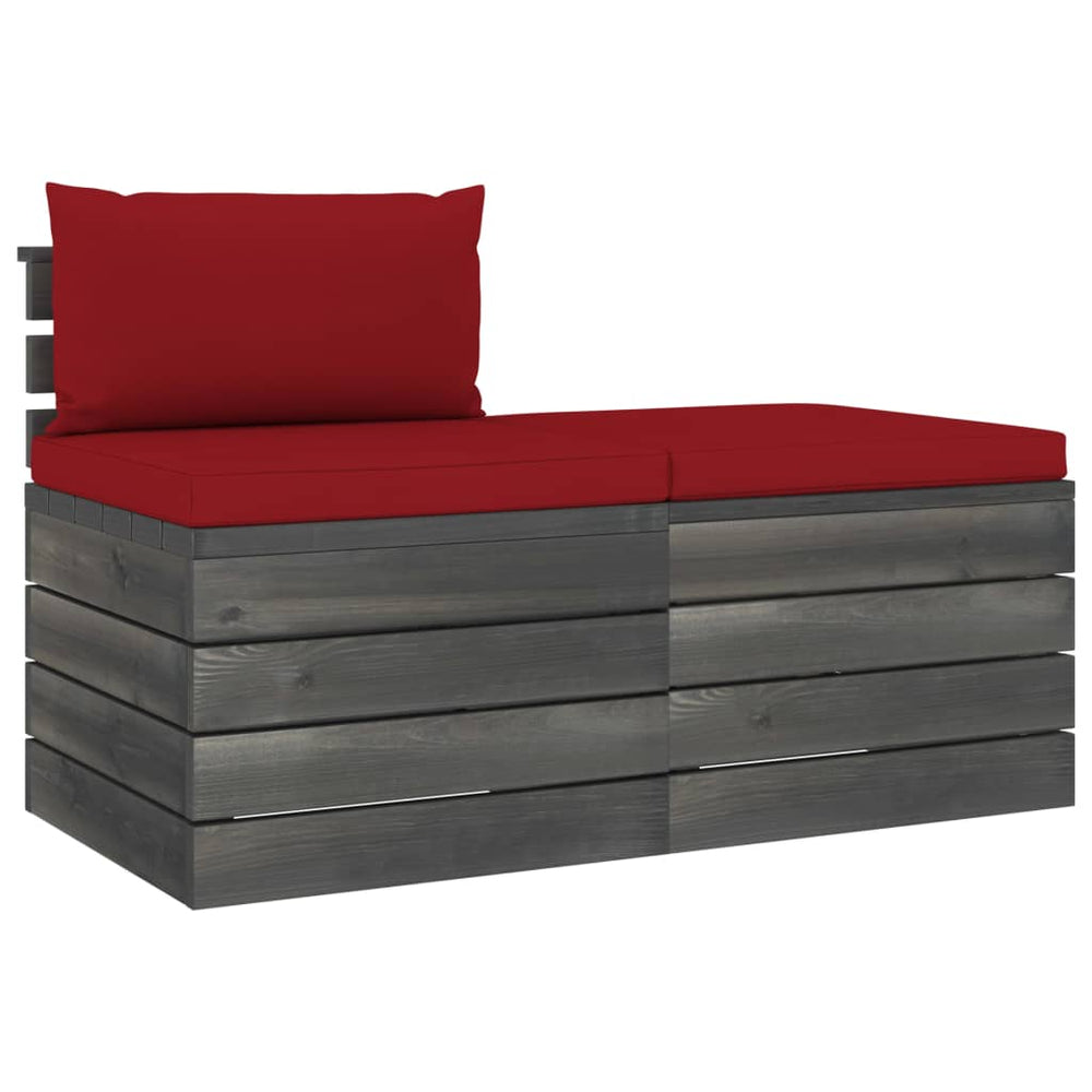 vidaXL Salon de jardin 2 pièces en palettes avec coussins Bois de pin
