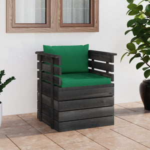 Gartensessel mit Kissen Kiefernholz