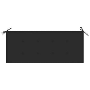 vidaXL Banc de jardin Batavia avec coussin noir 120 cm Bois de teck massif