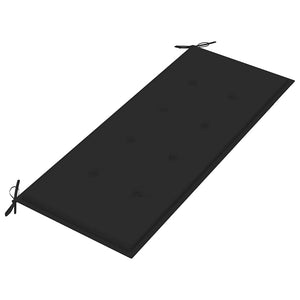 vidaXL Banc de jardin Batavia avec coussin noir 120 cm Bois de teck massif