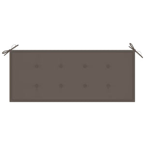 Batavia-Gartenbank mit Taupe Kissen 120 cm Teak Massivholz