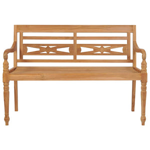 Batavia-Gartenbank mit Hellgrünem Kissen 120 cm Teak Massivholz
