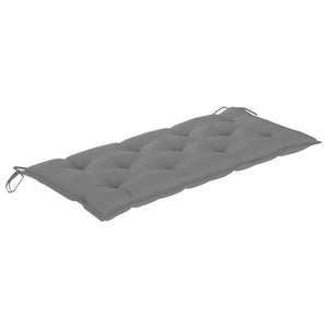 vidaXL Banc de jardin Batavia avec coussin gris 120 cm Bois de teck massif