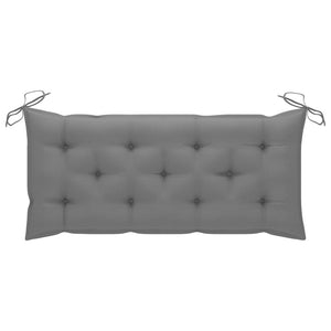 vidaXL Banc de jardin Batavia avec coussin gris 120 cm Bois de teck massif