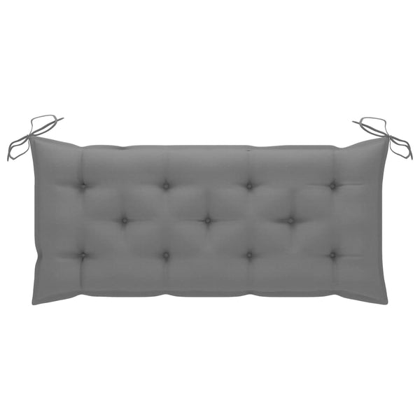 vidaXL Banc de jardin Batavia avec coussin gris 120 cm Bois de teck massif