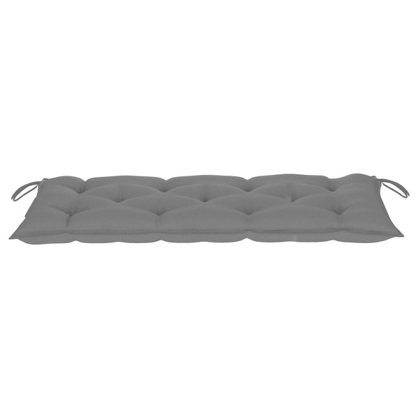 vidaXL Banc de jardin Batavia avec coussin gris 120 cm Bois de teck massif