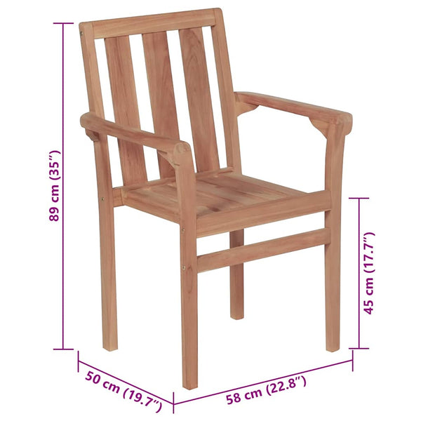 Gartenstühle 2 Stk. mit Anthrazit Kissen Massivholz Teak